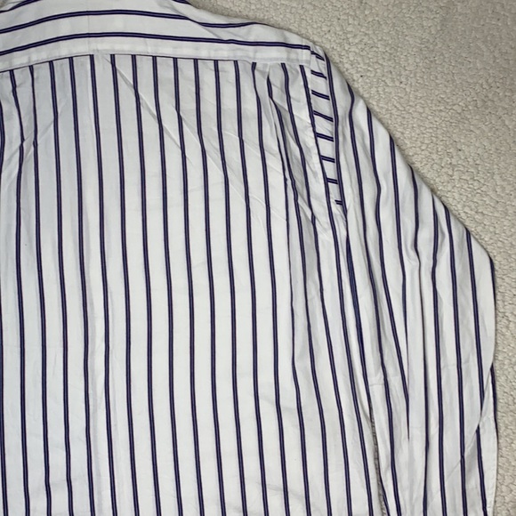 Burberry Striped Long Sleeve Button Down Dress Shirt: Size 15.5x35 - Picture 7 of 13